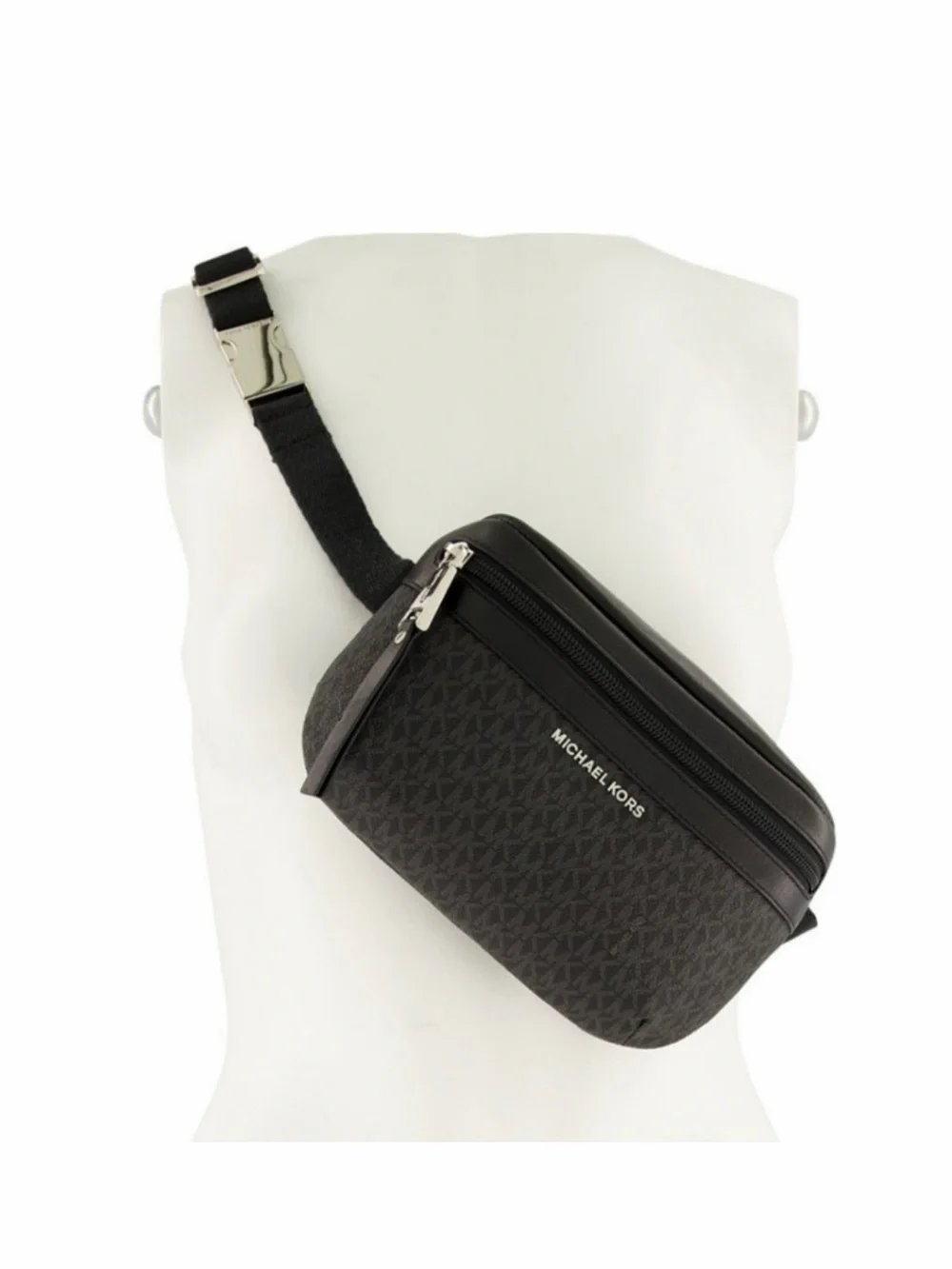 Michael Kors Fanny Belt Bag Black and Sliver NEW